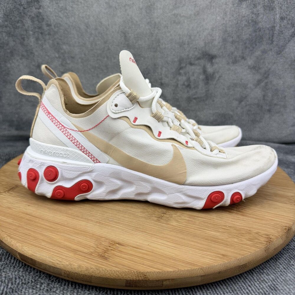 Nike React Element 55 Shoes Womens Size 7 White Running Sneakers BQ2728-101